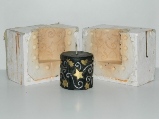 Matrite lumanari decorative : cilindru cu stele mic